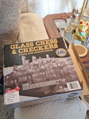Source Unknown Glass Chess & Checkers Set - Clear, Frosted